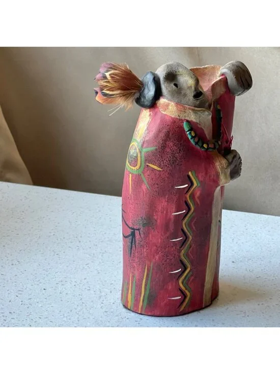 Signed Judy Peele Lazarts Tribal People Ltd. Ed. Figurine 3434/7500 Ceramic 7"T - Picture 4 of 13